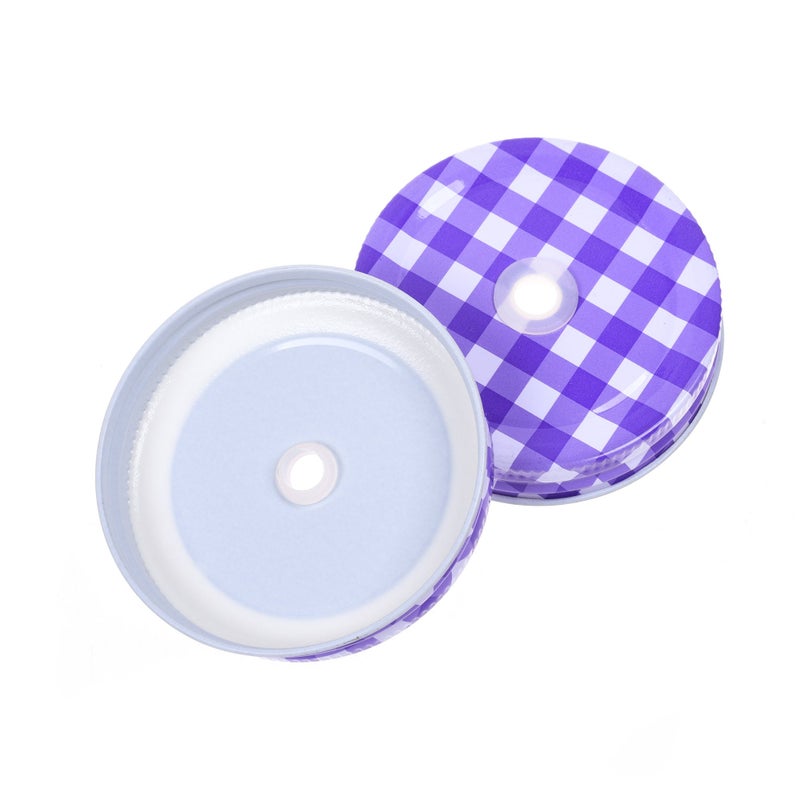 Cosmos 8 Pcs Regular Mouth Mason Jar Lids Decorative Metal Jar Lids Compatible with Mason Jars Canning Jars, Straw Hole Design in Assorted 4 Colors - Image 4